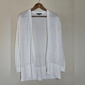 Ann Taylor Linen Blend Cardigan Sweater Womens XS White
